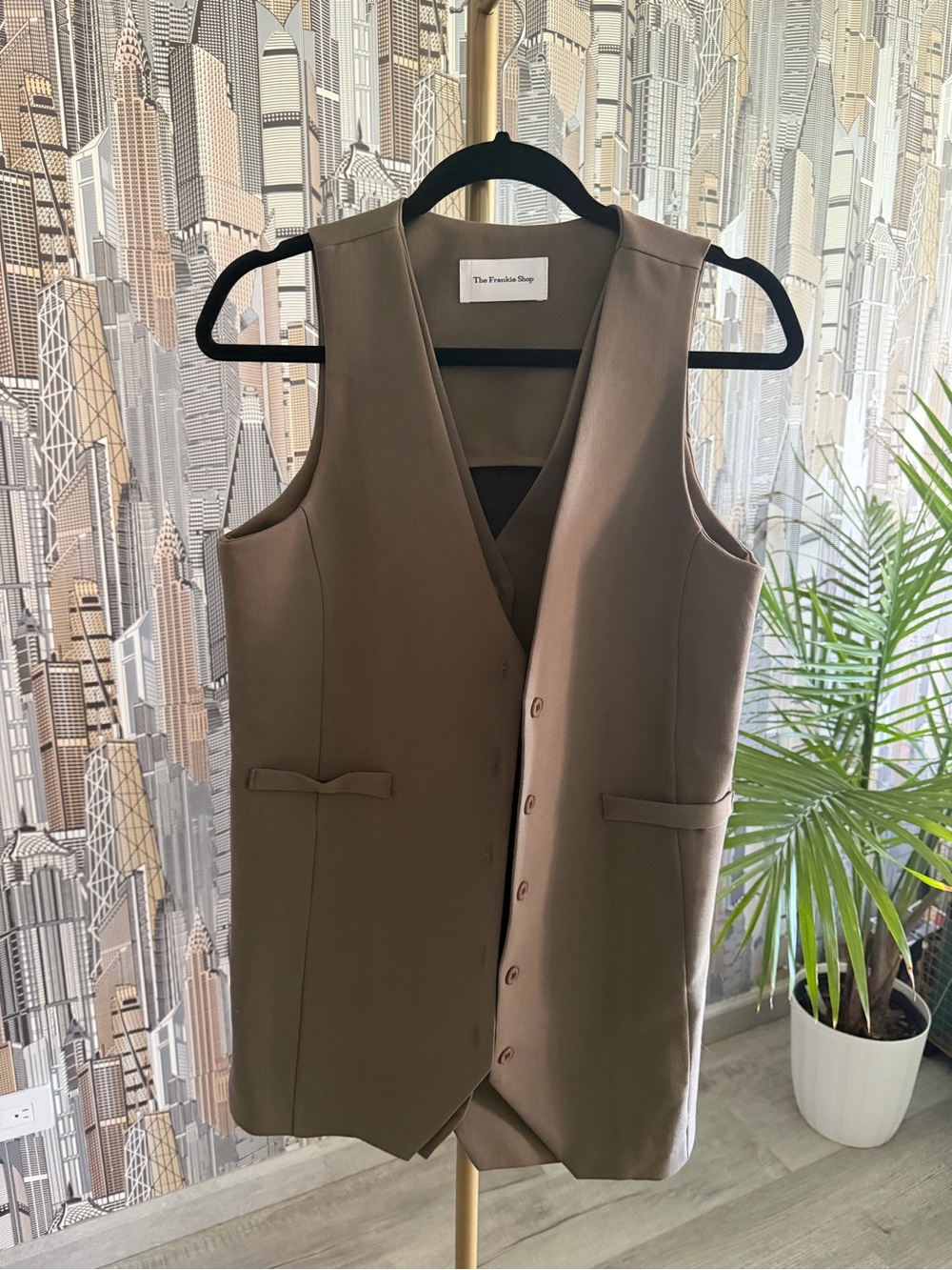 The Frankie Shop Taupe Brown Men's Tailored Vest